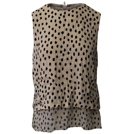 Kate Spade Dotted Sleeveless Top in Cream Viscose