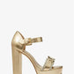 Rory Metallic Leather and Signature Logo Platform Sandal