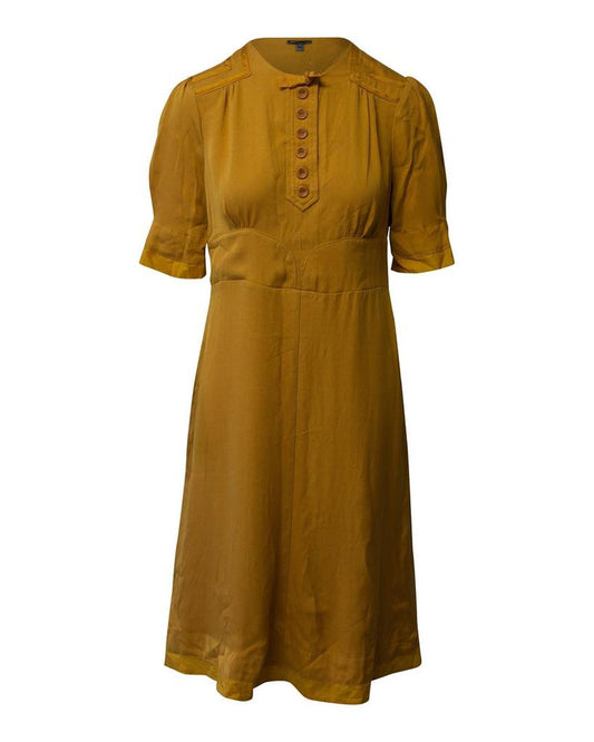 Marc Jacobs Vintage Style Dress in Yellow Mustard Silk