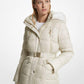 Faux Fur Trim Quilted Belted Puffer Jacket