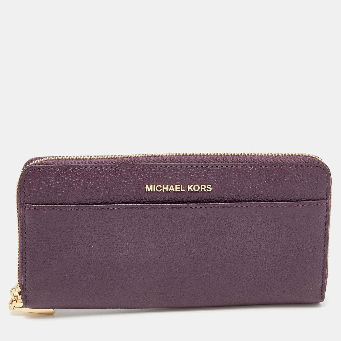 Michael Kors Plum Leather Mercer Zip Around Wallet..