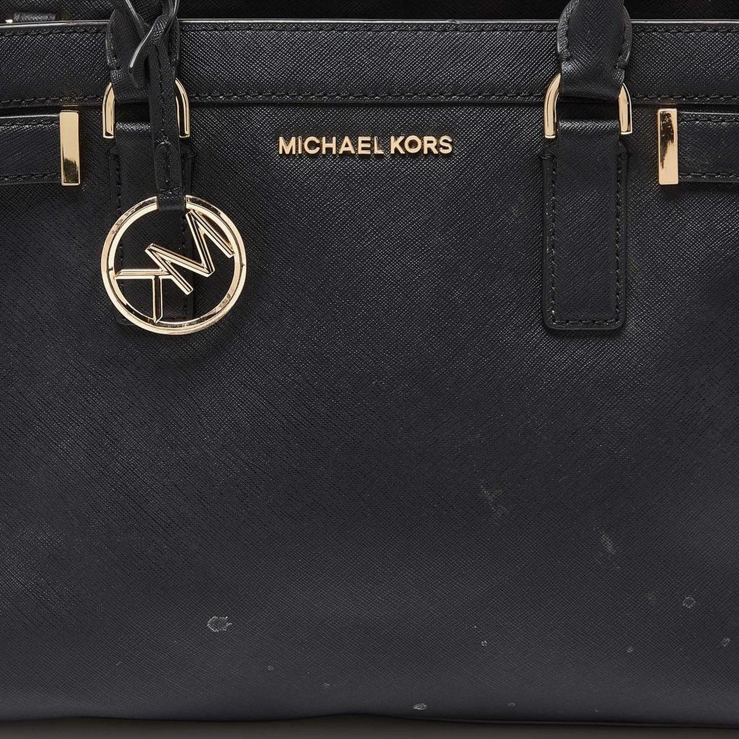 Michael Kors Black Leather Medium East West Dillon Tote