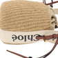 Chloe Small Woody Shoulder Bag straw Beige 03-21-68-65 Auth 49911