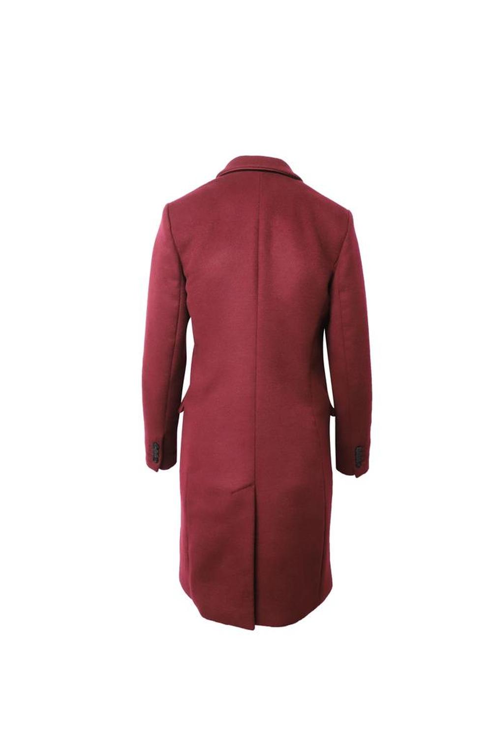 Michael Kors Double Breasted Felt Coat in Burgundy Wool