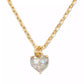 Gold-Tone Stone Heart Pendant Necklace, 16" + 3" extender