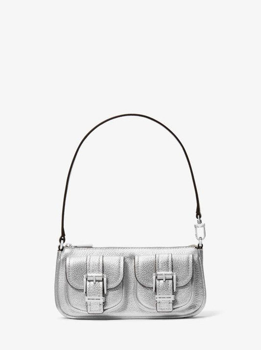 Zoe Small Metallic Leather Pochette