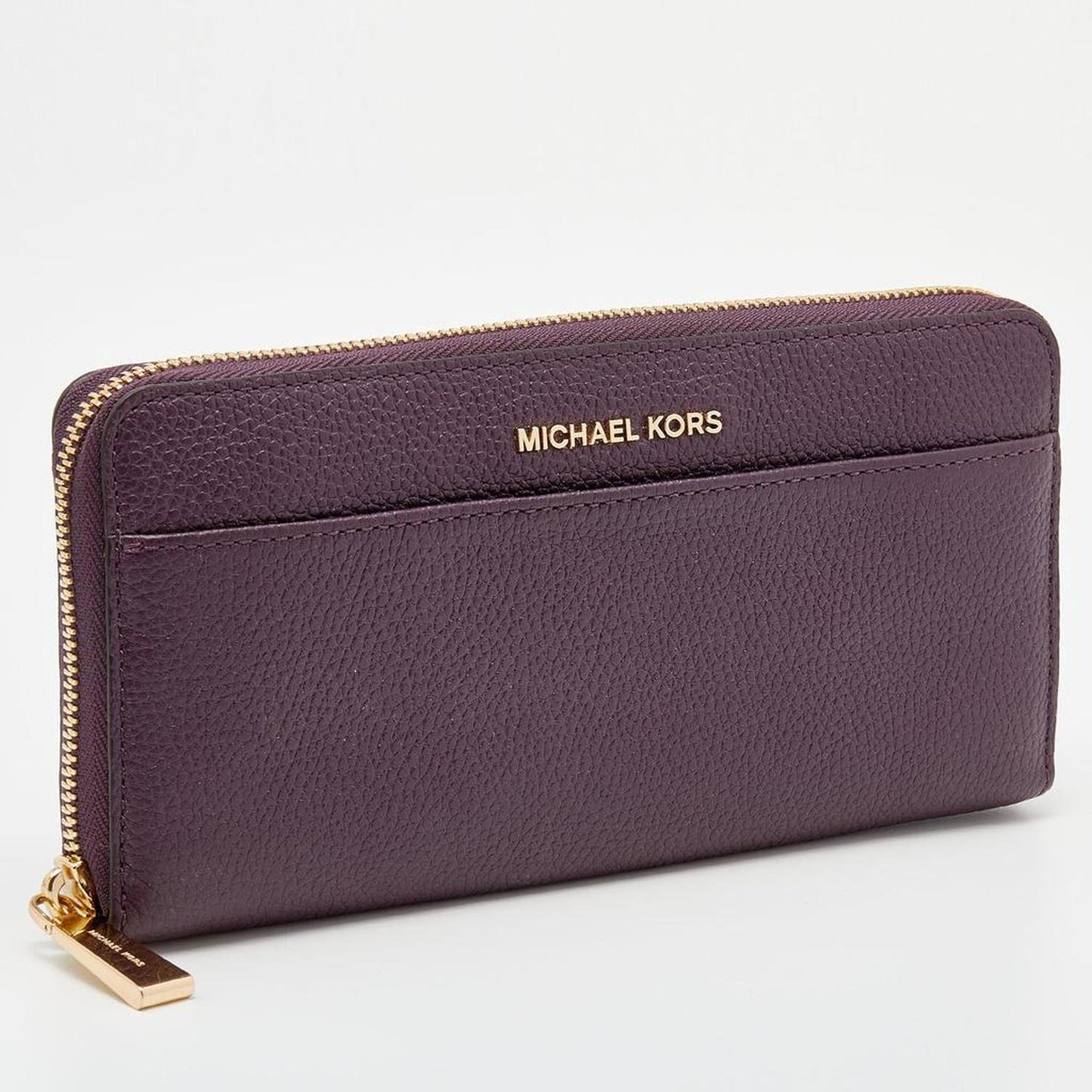 Michael Kors Plum Leather Mercer Zip Around Wallet..