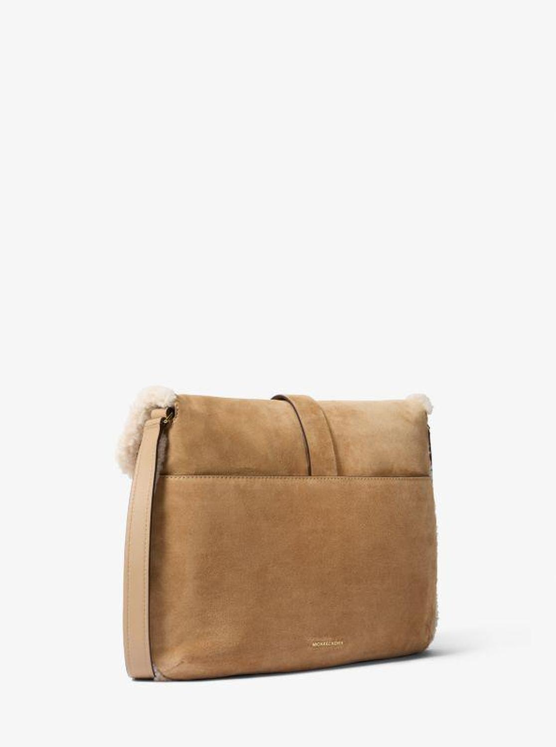 Darrington Large Suede and Shearling Messenger Bag