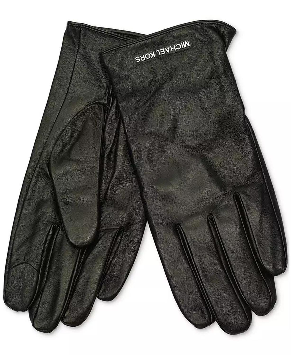 MICHAEL Women's Logo Detail Leather Tech Gloves