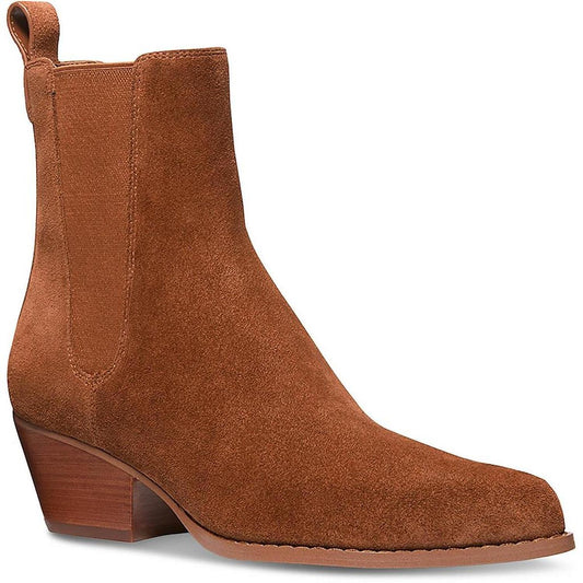 Kinlee Womens Suede Almond Toe Chelsea Boots