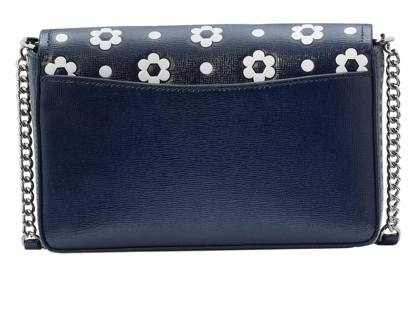 Morgan Daisy Dot Embossed Saffiano Leather Flap Chain Wallet