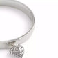 Faux Stone Signature Quilted Heart Charm Bangle Bracelet