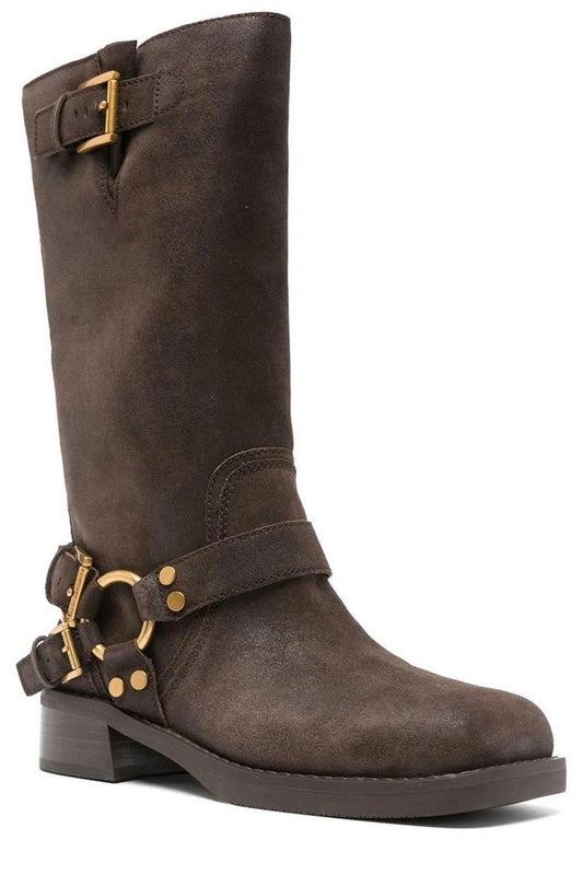 Michael Michael Kors Crosby Leather Moto Boots