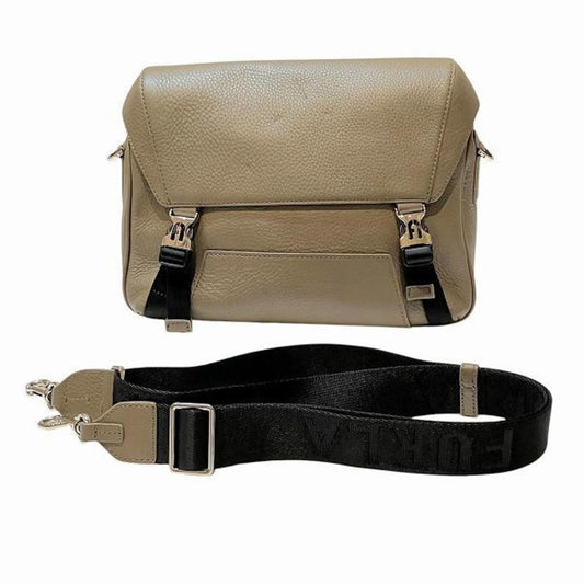 Canvas Leather Shoulder Bag (Pre-Owned)