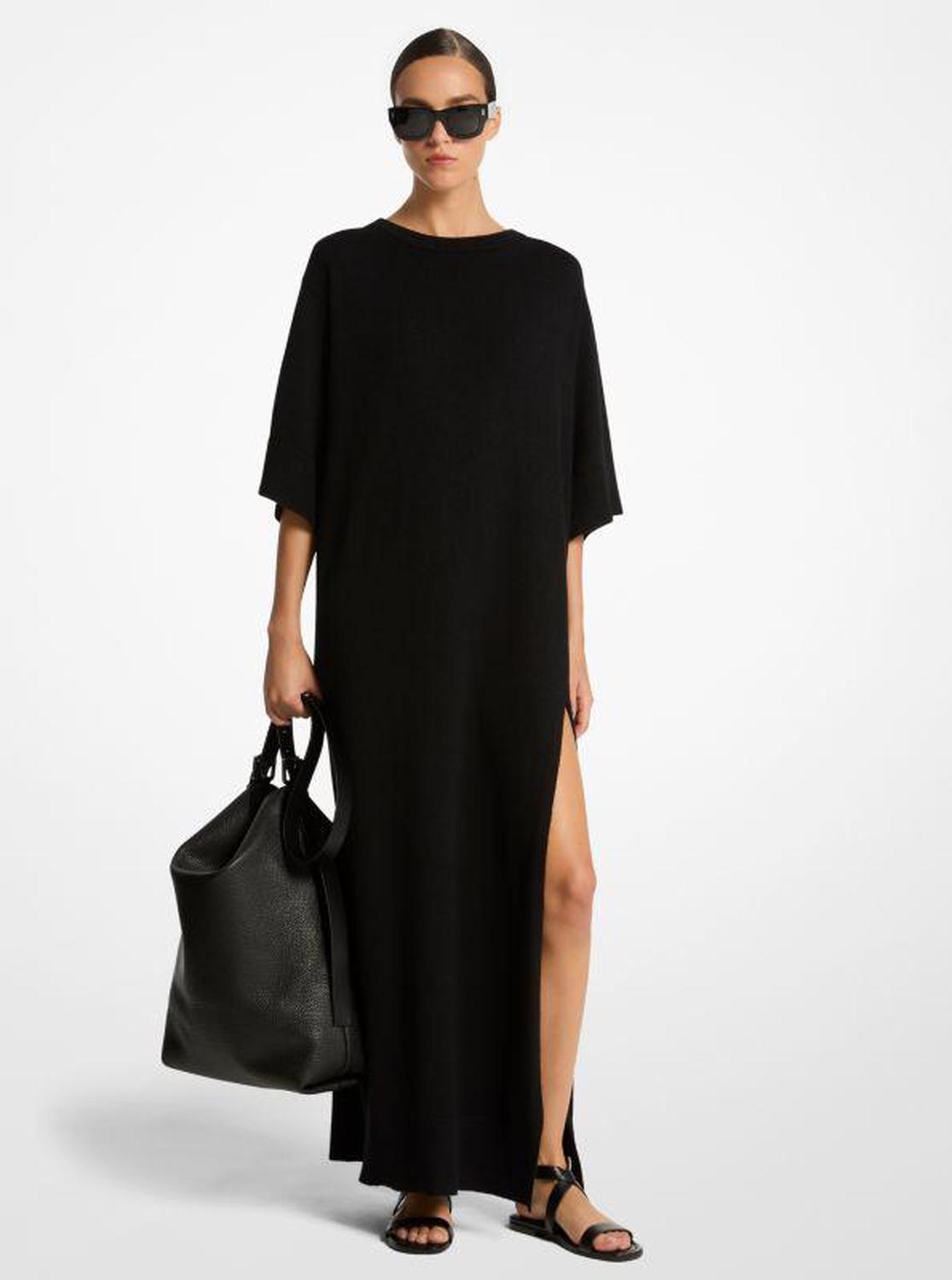 Cashmere and Linen Slit Caftan