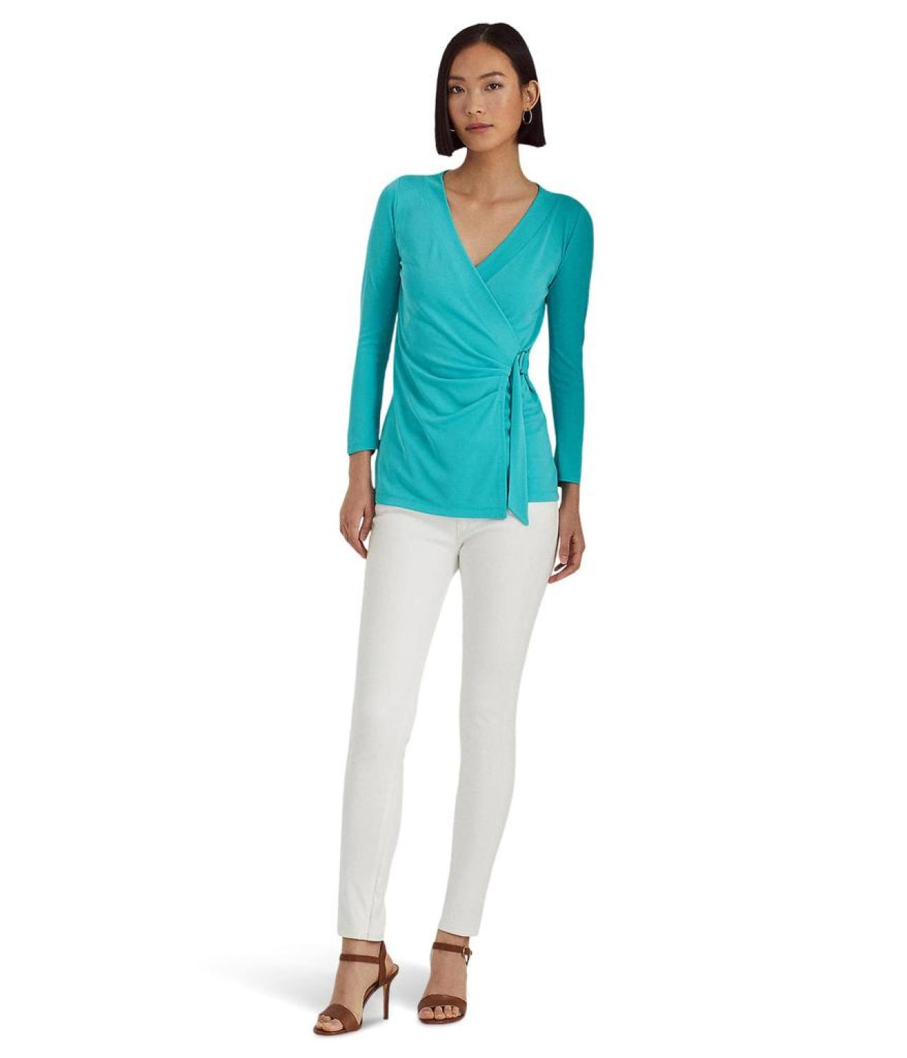 Stretch Jersey Surplice Top