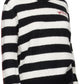 Black & White 'The Striped Brushed Logo' Sweater