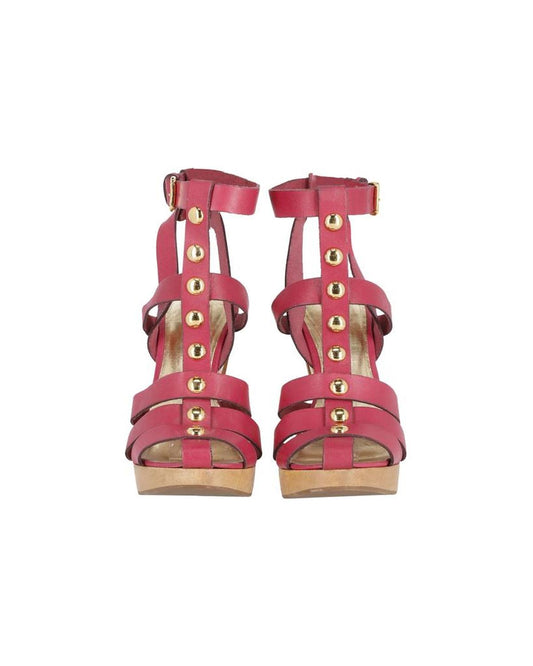 Michael Kors Platform Gladiator Sandals in Red Leather