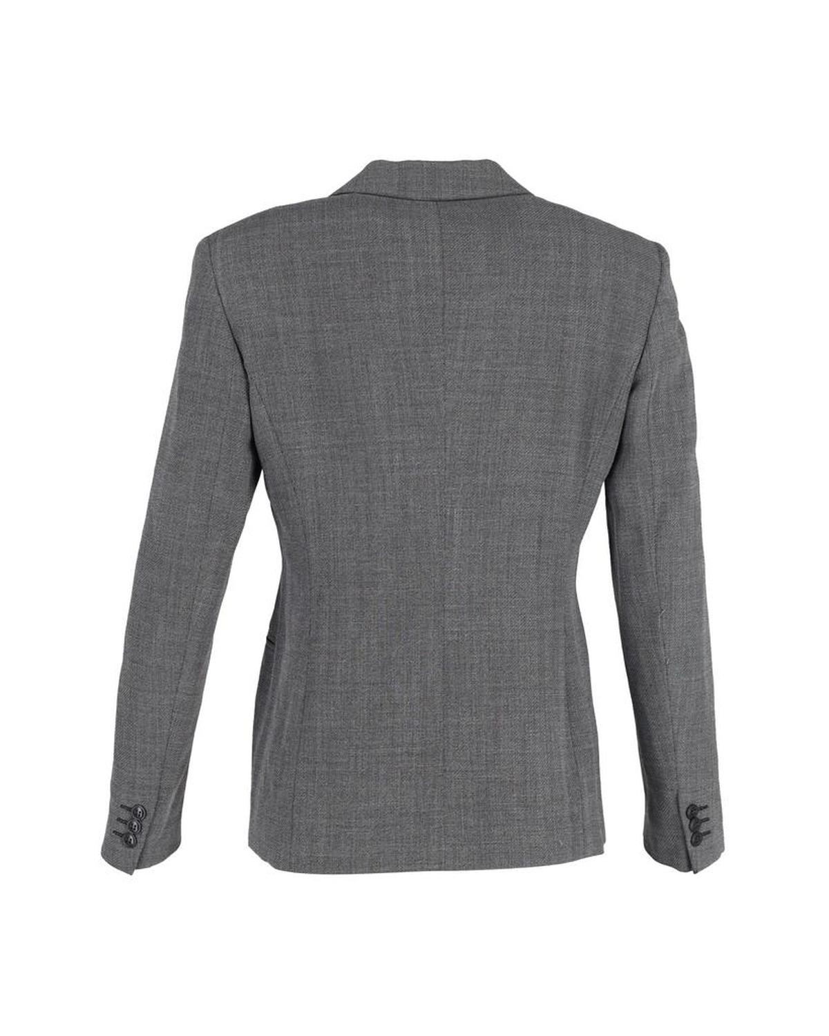 Max Mara Single Breasted Blazer in Grey Cotton