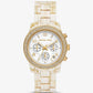 Runway Pavé Gold-Tone and Acetate Watch