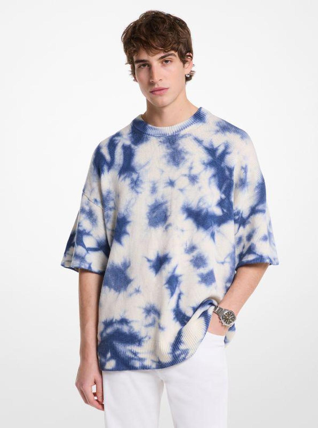 Tie Dye Wool and Cashmere Short-Sleeve Sweater