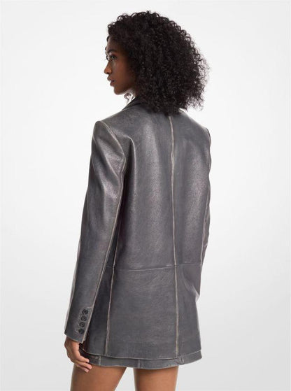 Burnished Leather Blazer