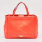 Orange Leather Bow Terrace Bradshaw Tote