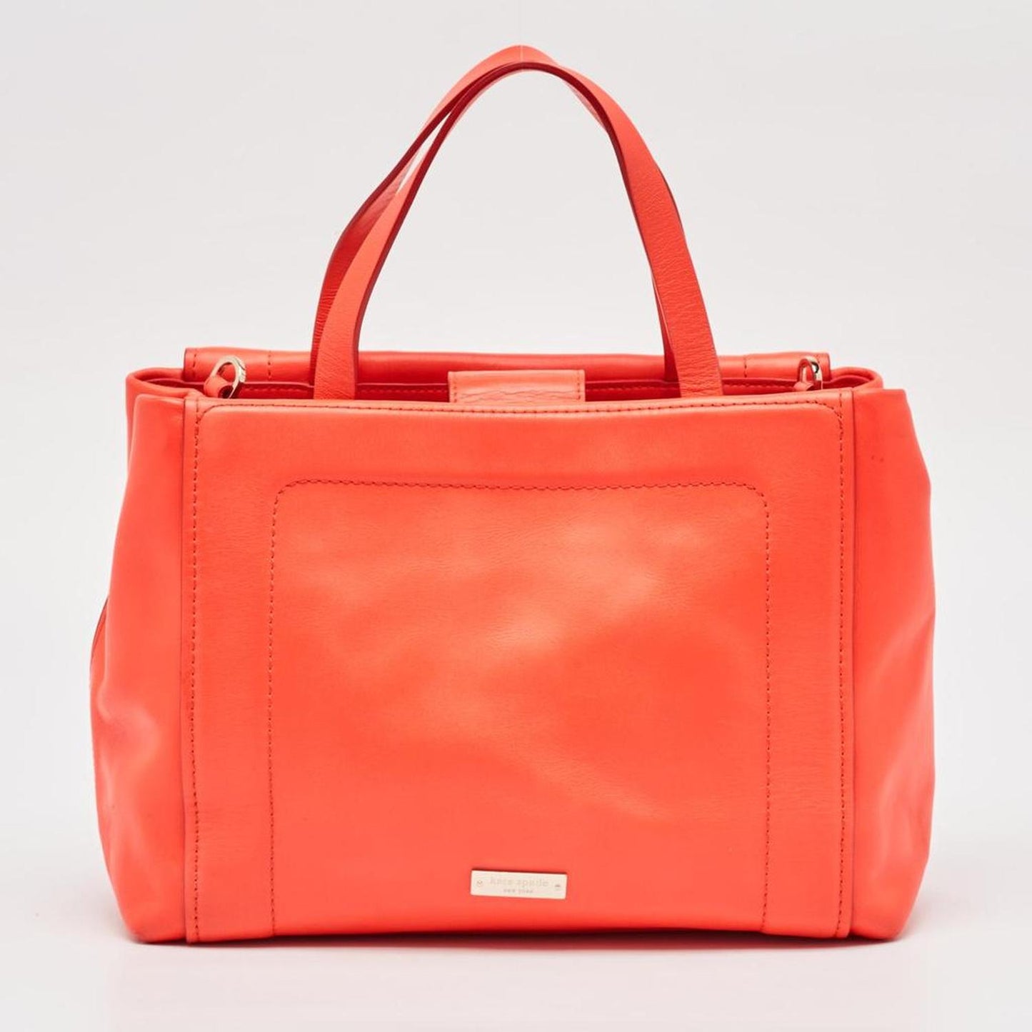 Orange Leather Bow Terrace Bradshaw Tote