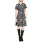 Womens Printed Polyester Fit & Flare Dress