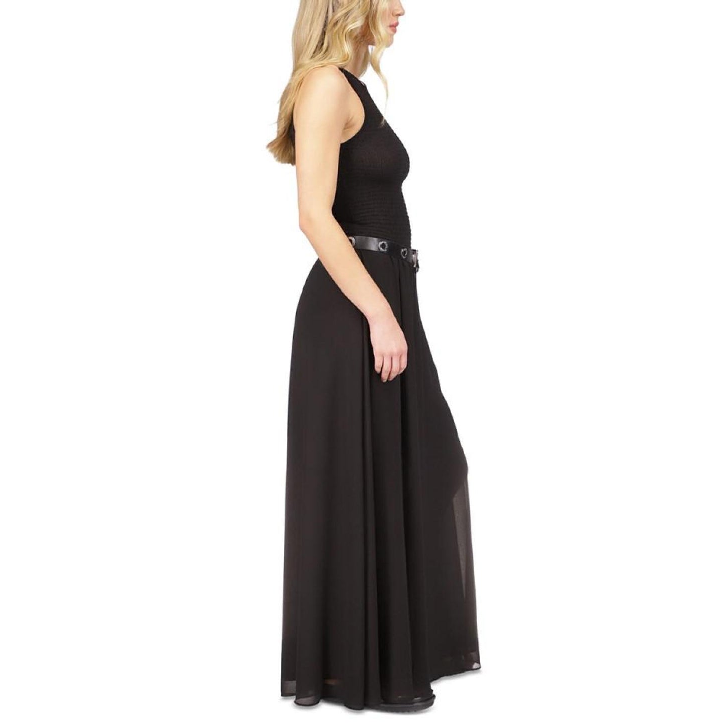 Women's Smocked Belted Maxi Dress