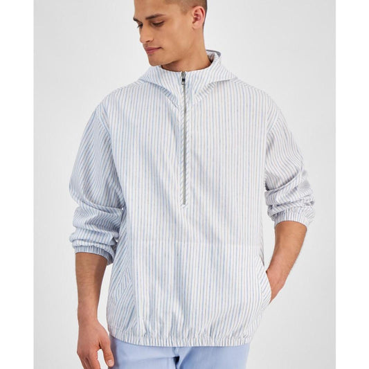 Men's Half-Zip Hooded Stripe Jacket