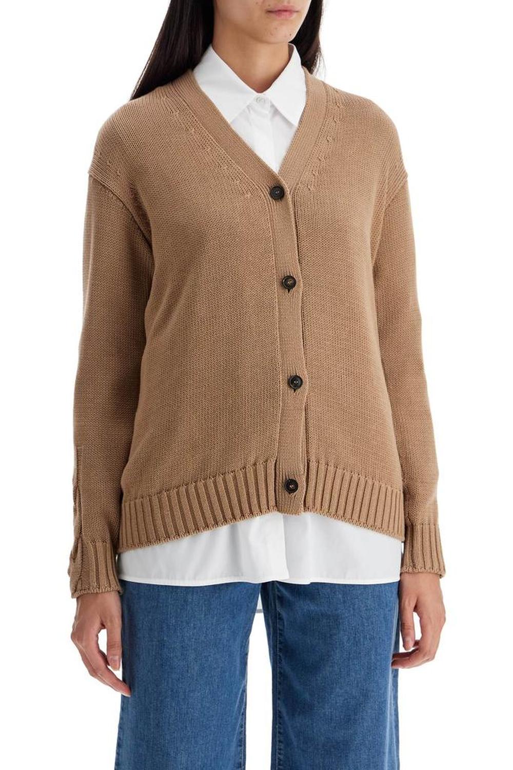 S Max Mara Cotton Knit Cardigan Sweater