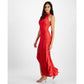 Women's Sunset Geo-Lace Halter Maxi Dress