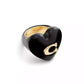 Black Vintage Charms Signature C Heart Cocktail Ring