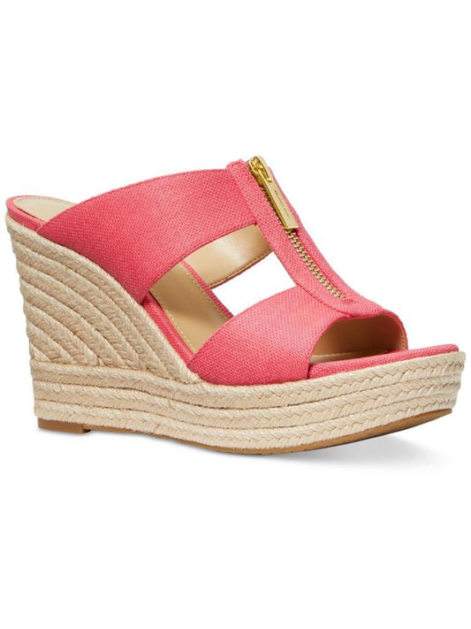 Womens Zipper Canvas Wedge Sandals