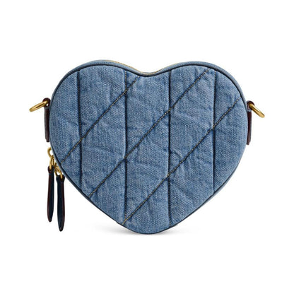 Quilted Denim Heart Crossbody