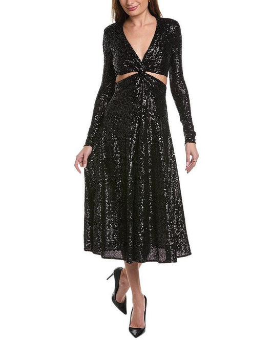 Cutout Sequin Midi Dress