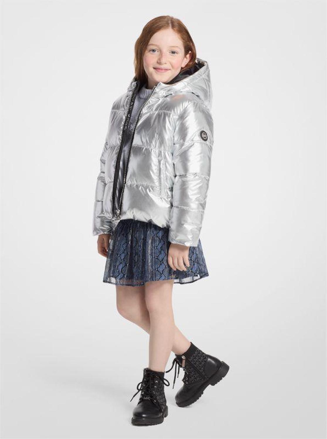 Quilted Metallic Puffer Jacket