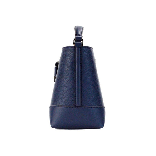 Michael Kors Mercer Small Navy Pebbled Leather Bucket Crossbody Bag Women's Purse