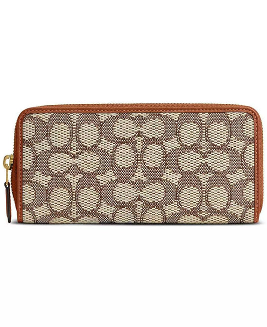 Essential Slim Accordion Signature Jacquard Zip Wallet