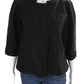 Marc Jacobs Womens Black Cotton Front Pocket Crew Neck 3/4 Sleeve Jacket