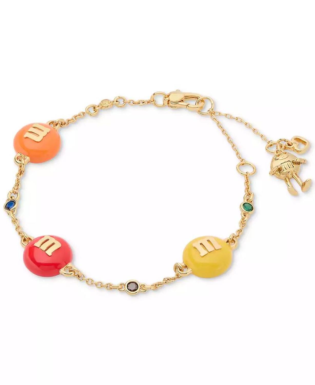 M&M X Gold-Tone Multicolor M&M Flex Bracelet