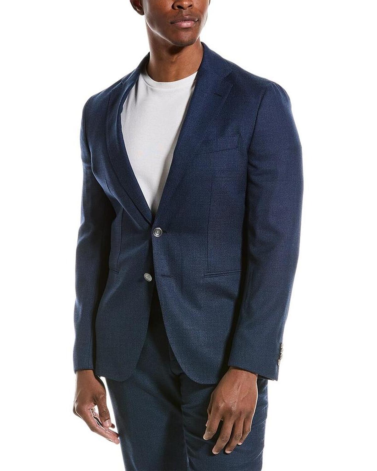 BOSS Hugo Boss Wool Suit with Flat Front Pant