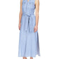 Petites Womens Chambray Sleeveless Shirtdress