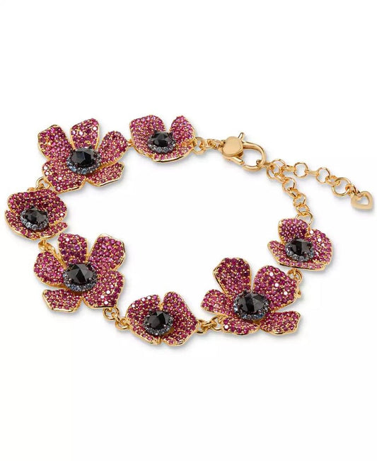 Gold-Tone Color Cubic Zirconia Poppy Flex Bracelet