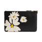 Small Floral Print Leather Wristlet