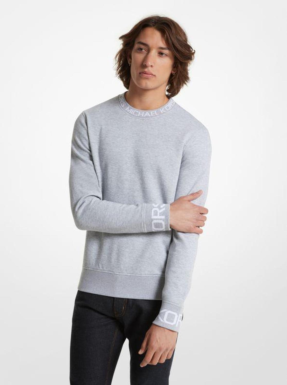 Logo Trim Cotton Blend Sweatshirt