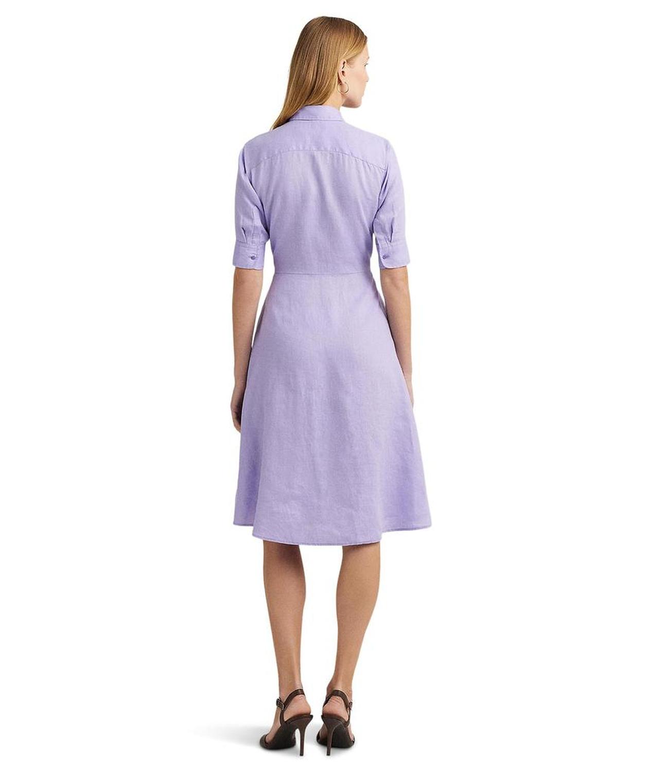 Petite Tie-Front Linen Shirtdress