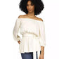 Women's Tie-Waist Off-The-Shoulder Top