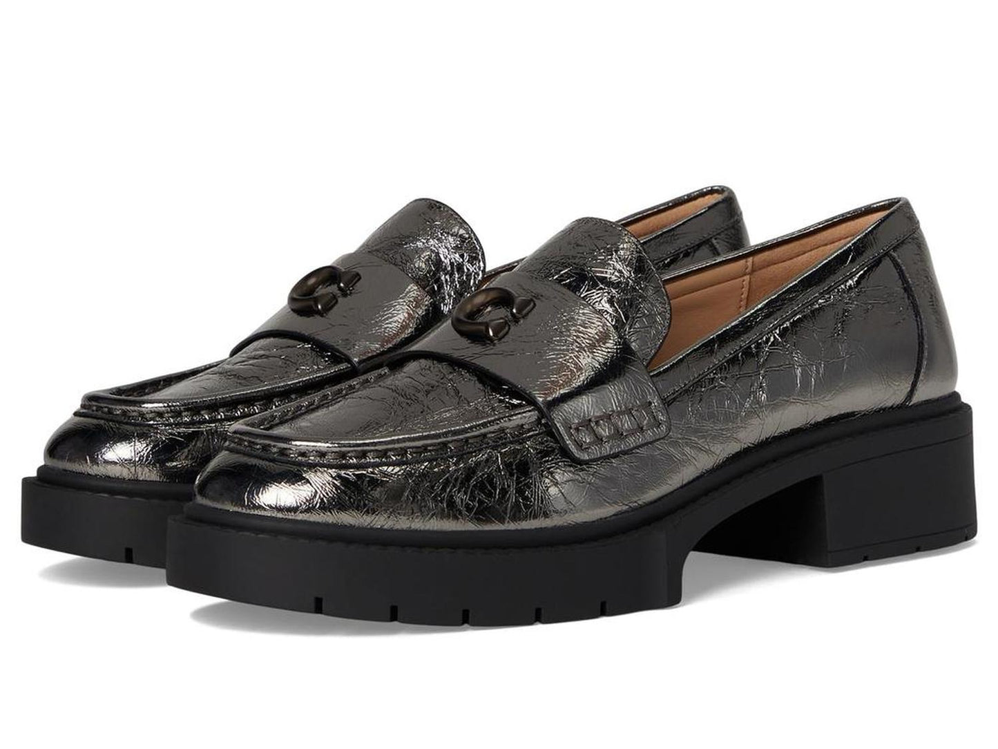 Leah Crinkle Metallic Loafer